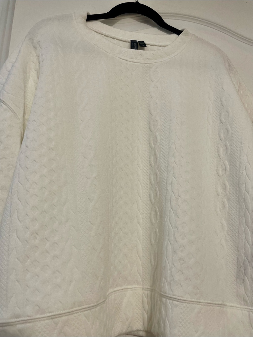 NWOT SHAPED Basic White Crewneck Sweatshirt, Size XL